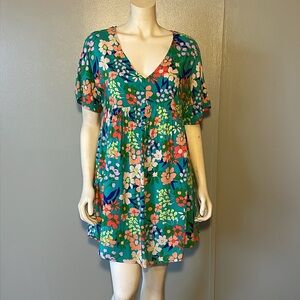 ANDREE BY UNIT, floral, loose, tunic dress. Size S